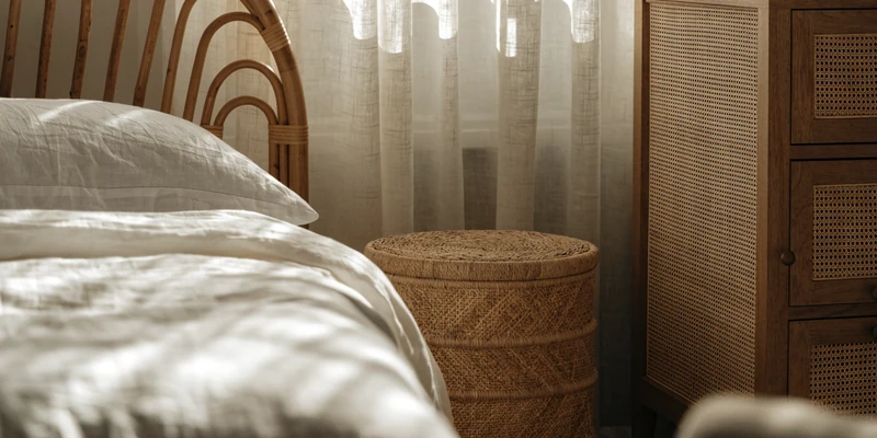 Rattan dresser and bedroom pieces