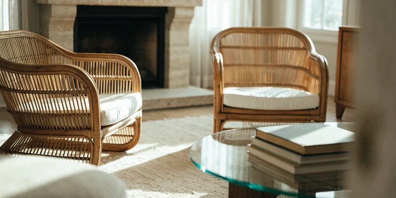 Rattan chairs for living room