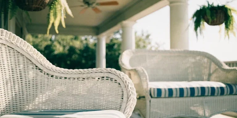 White wicker patio furniture that stays white