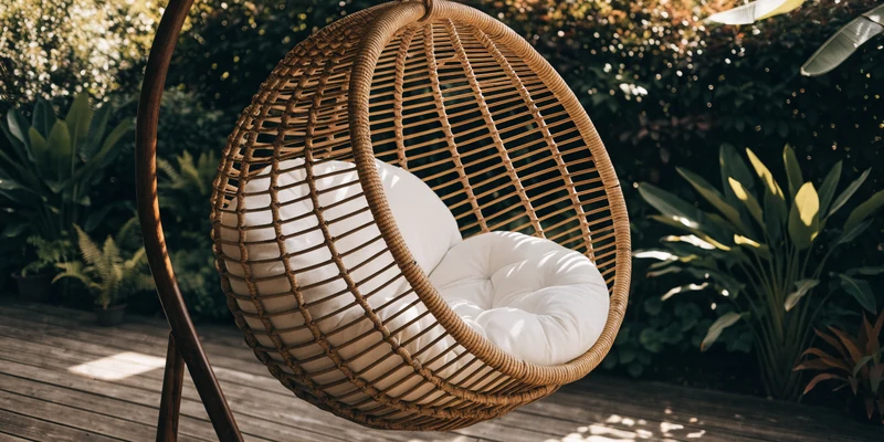 Wicker egg chair